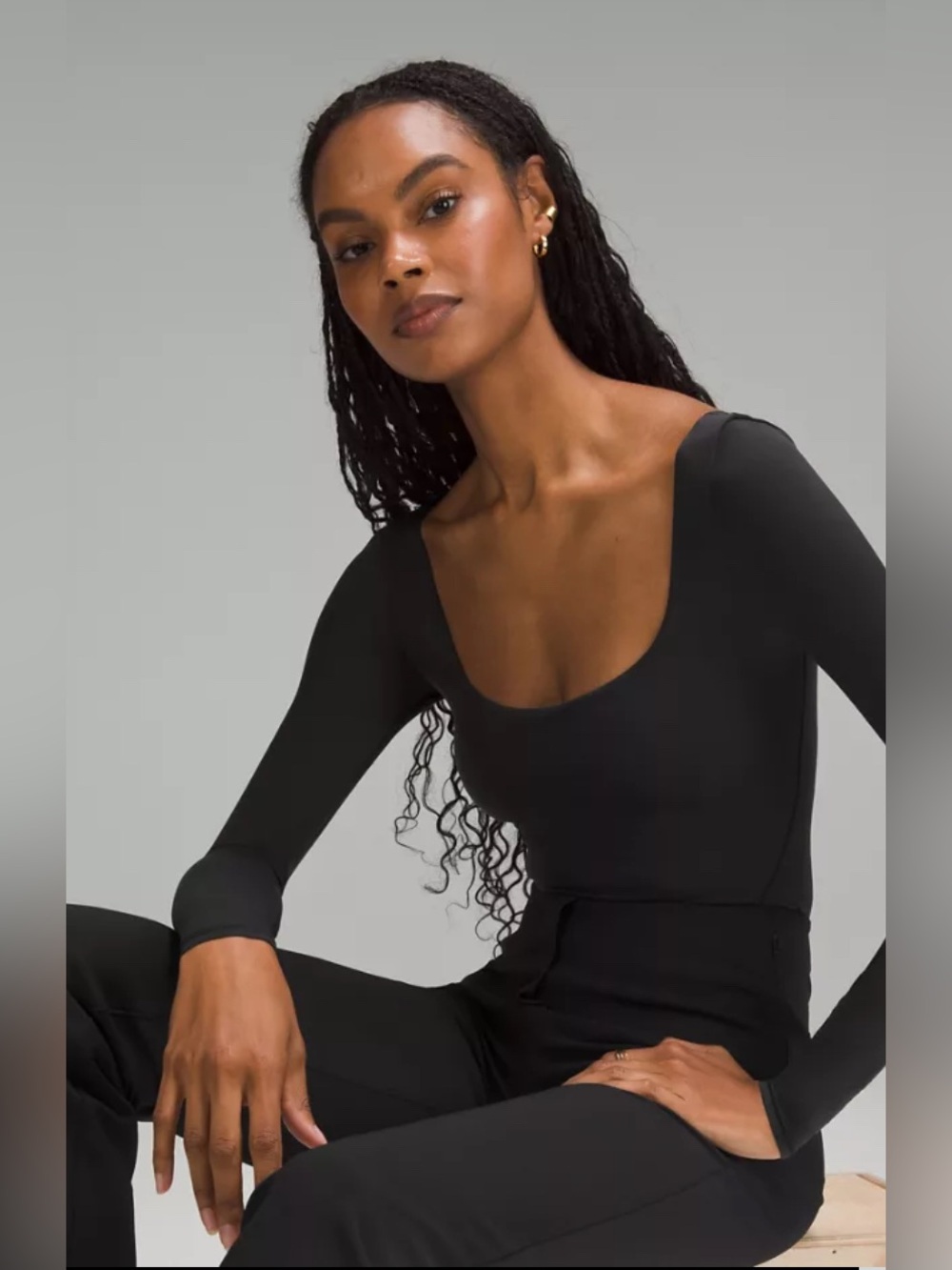 Lululemon Wundermost Ultra-Soft Nulu Square-Neck Long-Sleeve Thong Bodysuit - Picture 5 of 14